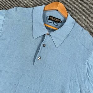 Donald J Trump Sweater Mens XL Extra Large Blue Long Sleeve Collared Casual‎